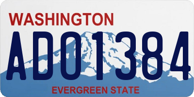 WA license plate ADO1384