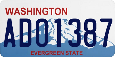 WA license plate ADO1387