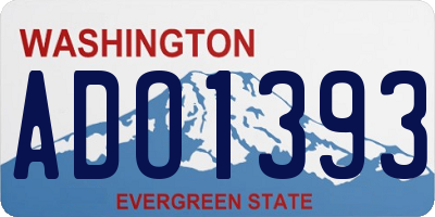 WA license plate ADO1393