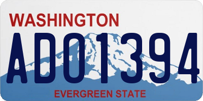 WA license plate ADO1394