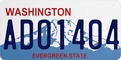 WA license plate ADO1404