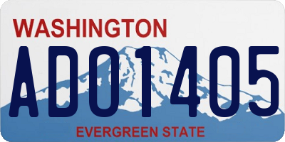 WA license plate ADO1405