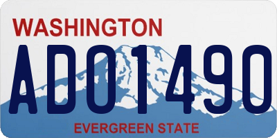 WA license plate ADO1490