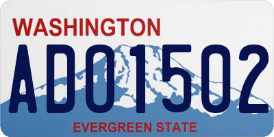 WA license plate ADO1502