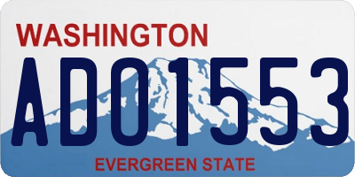 WA license plate ADO1553