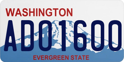WA license plate ADO1600
