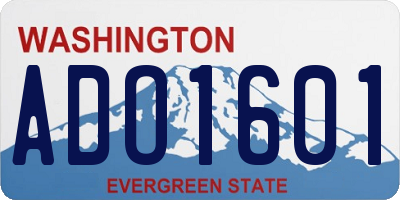 WA license plate ADO1601