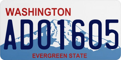 WA license plate ADO1605