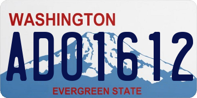 WA license plate ADO1612