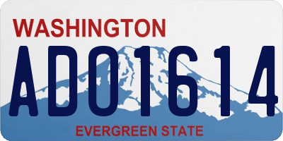 WA license plate ADO1614
