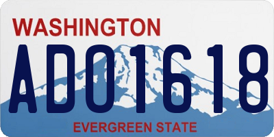 WA license plate ADO1618