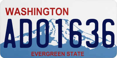 WA license plate ADO1636