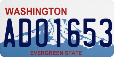 WA license plate ADO1653