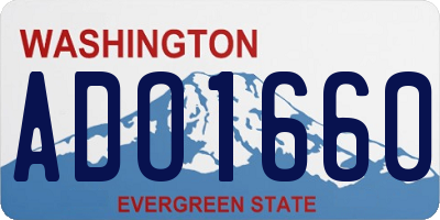 WA license plate ADO1660