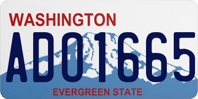 WA license plate ADO1665
