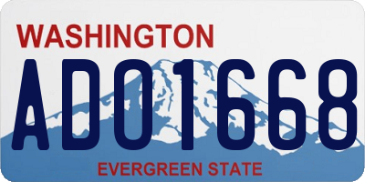 WA license plate ADO1668