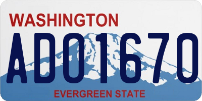WA license plate ADO1670