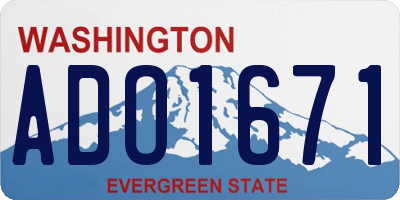WA license plate ADO1671