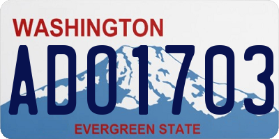 WA license plate ADO1703
