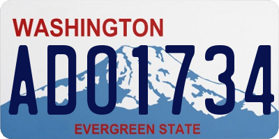 WA license plate ADO1734