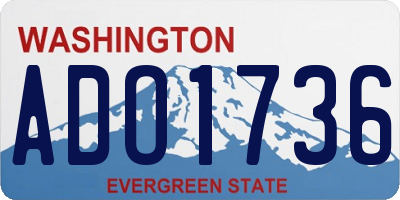 WA license plate ADO1736