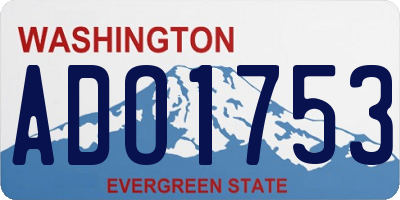 WA license plate ADO1753