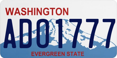 WA license plate ADO1777