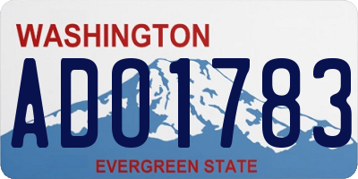WA license plate ADO1783