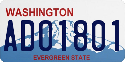 WA license plate ADO1801
