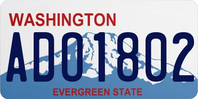 WA license plate ADO1802