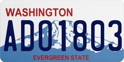 WA license plate ADO1803