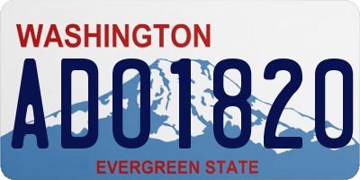 WA license plate ADO1820