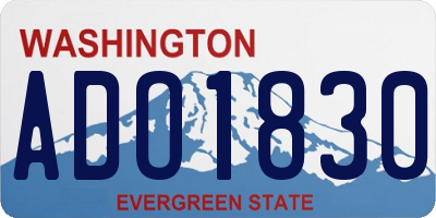 WA license plate ADO1830