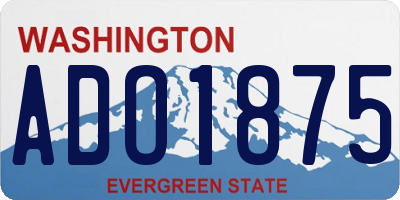 WA license plate ADO1875