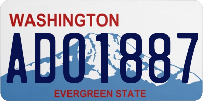 WA license plate ADO1887