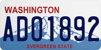 WA license plate ADO1892