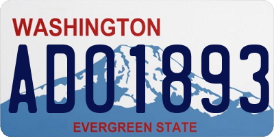 WA license plate ADO1893