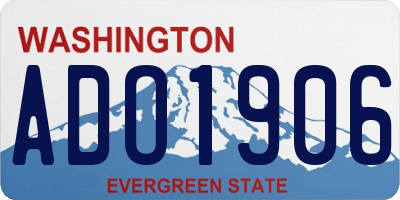 WA license plate ADO1906