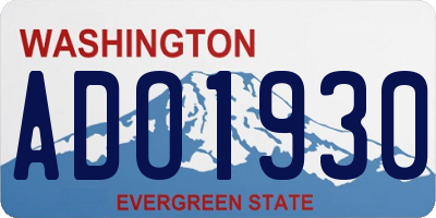 WA license plate ADO1930