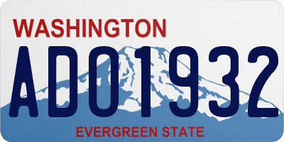 WA license plate ADO1932