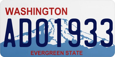 WA license plate ADO1933