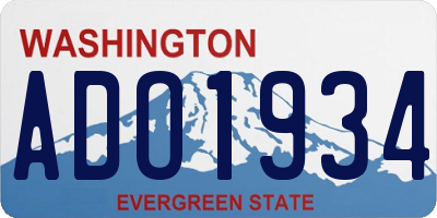 WA license plate ADO1934