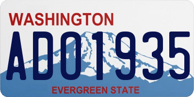 WA license plate ADO1935