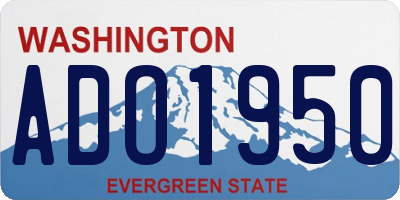 WA license plate ADO1950