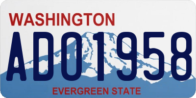 WA license plate ADO1958