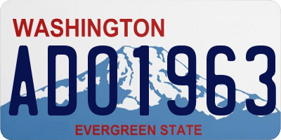 WA license plate ADO1963