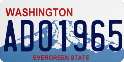 WA license plate ADO1965