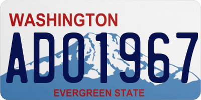 WA license plate ADO1967