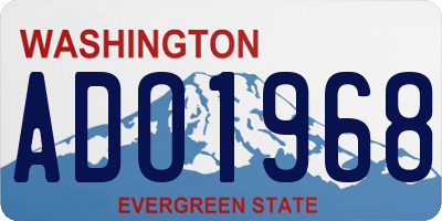 WA license plate ADO1968