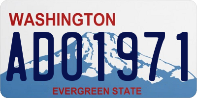 WA license plate ADO1971